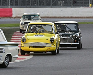 HSCC Silverstone Finals 2014 Prints: CM5 4556 Bob Bullen, Ford Anglia, Jason Brooks, Austin Mini Cooper S