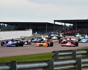 <b class=qtipBold><figcaption>CM6 8767 The start</figcaption></b><br>Derek Bell Trophy, gets underway, 4th April 2015, BARC, British Automobile Racing Club, circuit racing, Classic Racing Cars, Derek Bell Trophy, Easter Revival, Hampshire, historic racing cars, Historic Sports Car Club, HSCC, HSCC Easter Revival, HSCC Easter Revival 2015, motor racing, motorsport, nostalgia, racing cars, retro, Thruxton.<br><em>© ©2015 Chris McEvoy, all rights reserved, www.cjm-photography.co.uk</em> CM6 8767 The start