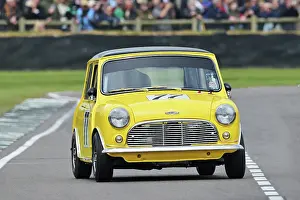 Prints of Mike Jordan, Austin Mini Cooper S, Whitmore Cup, a twenty minute single driver race for saloon cars with an engine capacity below 2 litres that competed in the years 1960 to 1966 Goodwood 82nd Members Meeting Prints: CZ1_9418 Mike Jordan, Austin Mini Cooper S.jpg