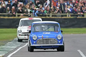 Prints of Michael Cullen, Austin Mini Cooper S, Whitmore Cup, a twenty minute single driver race for saloon cars with an engine capacity below 2 litres that competed in the years 1960 to 1966 Goodwood 82nd Members Meeting Prints: CZ1_9420 Michael Cullen, Austin Mini Cooper S.jpg