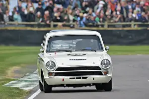 Prints of Niall McFadden, Ford Lotus Cortina Mk1, Whitmore Cup, a twenty minute single driver race for saloon cars with an engine capacity below 2 litres that competed in the years 1960 to 1966 Goodwood 82nd Members Meeting Prints: CZ1_9422 Niall McFadden, Ford Lotus Cortina Mk1.jpg
