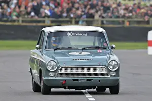 Prints of Ian Thompson, Ford Lotus Cortina Mk1, Whitmore Cup, a twenty minute single driver race for saloon cars with an engine capacity below 2 litres that competed in the years 1960 to 1966 Goodwood 82nd Members Meeting Prints: CZ1_9443 Ian Thompson, Ford Lotus Cortina Mk1.jpg