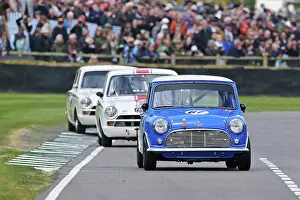 Prints of Michael Cullen, Austin Mini Cooper S, Whitmore Cup, a twenty minute single driver race for saloon cars with an engine capacity below 2 litres that competed in the years 1960 to 1966 Goodwood 82nd Members Meeting Prints: CZ1_9444 Michael Cullen, Austin Mini Cooper S.jpg