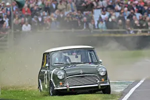 Prints of Onto the grass at the chicane exit, Aimee Watts, Morris Mini Cooper S, Whitmore Cup Goodwood 82nd Members Meeting Prints: CZ1_9453 Aimee Watts, Morris Mini Cooper S.jpg