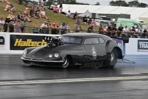 Prints of Bernard Saz, DS, HotRoen II, Supercharged Outlaws, With a style of racers more commonly seen in the US of A, this is a group of widely differing styles Dragstalgia Santa Pod June 2025 Prints: CZ2_9334 Bernard Saz, DS, HotRoen II.jpg