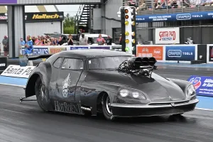 Prints of Bernard Saz, DS, HotRoen II, Supercharged Outlaws, With a style of racers more commonly seen in the US of A, this is a group of widely differing styles Dragstalgia Santa Pod June 2025 Prints: CZ3_0187 Bernard Saz, DS, HotRoen II.jpg