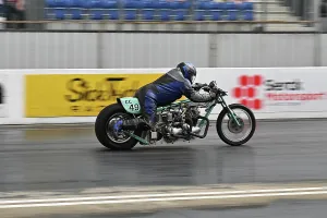 Prints of Colin Fallows, Twin Norton, Super Cyclops, NSA Bike Shootout, From the classic day's of Santa Pod in the 1970's the NSA Bike shootout is a firm favourite for the spectators Dragstalgia Santa Pod June 2025 Prints: CZ3_0274 Colin Fallows, Twin Norton, Super Cyclops.jpg