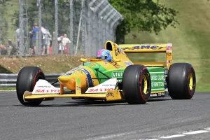 Prints of Lorina McLaughlin, Benetton B192, an ex Michael Schmacher car from the 1992 season, F1 Demonstration Festival Italia Brands Hatch August 2025 Prints: CZ3_5836 Lorina McLaughlin, Benetton B192.jpg