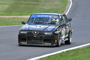 Prints of George Osborne, Alfa Romeo 75, Pre-85 Alfa Romeo and Italian Intermarque Classico, two 20 minute races, with cars split into six classes A-F, Class A - Saloon's/Sports unto 1600cc Festival Italia Brands Hatch August 2025 Prints: CZ3_6119 George Osborne, Alfa Romeo 75.jpg