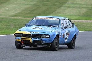 Prints of Will Morton, Alfa Romeo Alfetta GTV, Pre-85 Alfa Romeo and Italian Intermarque Classico, two 20 minute races, with cars split into six classes A-F, Class A - Saloon's/Sports unto 1600cc Festival Italia Brands Hatch August 2025 Prints: CZ3_6122 Will Morton, Alfa Romeo Alfetta GTV.jpg