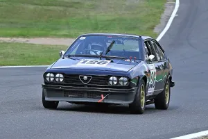 Prints of Clive Golding, Alfa Romeo Alfetta GTV, Pre-85 Alfa Romeo and Italian Intermarque Classico, two 20 minute races, with cars split into six classes A-F, Class A - Saloon's/Sports unto 1600cc Festival Italia Brands Hatch August 2025 Prints: CZ3_6123 Clive Golding, Alfa Romeo Alfetta GTV.jpg