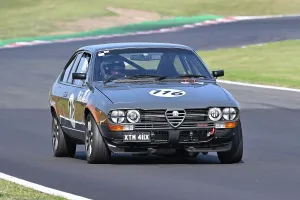 Prints of Brett Syndercombe, Alfa Romeo Alfetta GTV, Pre-85 Alfa Romeo and Italian Intermarque Classico, two 20 minute races, with cars split into six classes A-F, Class A - Saloon's/Sports unto 1600cc Festival Italia Brands Hatch August 2025 Prints: CZ3_6483 Brett Syndercombe, Alfa Romeo Alfetta GTV.jpg