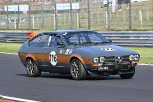 Prints of Brett Syndercombe, Alfa Romeo Alfetta GTV, Pre-85 Alfa Romeo and Italian Intermarque Classico, two 20 minute races, with cars split into six classes A-F, Class A - Saloon's/Sports unto 1600cc Festival Italia Brands Hatch August 2025 Prints: CZ3_6504 Brett Syndercombe, Alfa Romeo Alfetta GTV.jpg