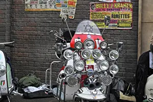 Late Summer Prints: CZ4_7364 Lights on front of Lambretta, Mod Scooter.jpg