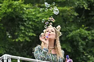 Late Summer Prints: CZ4_8561 Hippie blonde girl blowing bubbles.jpg