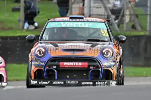 Prints of Charlie Hand, Chandler Motorsport, MINI F56 JCW, 2025 Vertu MINI Challenge three twenty minute races a over the weekend, single marque racing, cars being based on the MINI F56 JCW 3 door Hatchback BTCC Brands Hatch October 2025 Prints: CZ5_2253 Charlie Hand, Chandler Motorsport, MINI F56 JCW.jpg