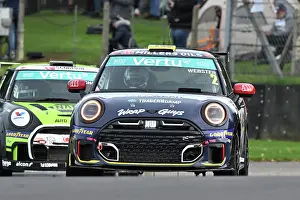 Prints of Albert Webster, JRW Motorsport, MINI F56 JCW, 2025 Vertu MINI Challenge three twenty minute races a over the weekend, single marque racing, cars being based on the MINI F56 JCW 3 door Hatchback BTCC Brands Hatch October 2025 Prints: CZ5_2257 Albert Webster, JRW Motorsport, MINI F56 JCW.jpg