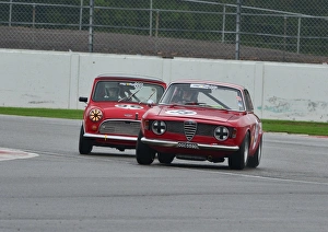 Paul Hopkinson, Alfa Romeo Giulia Sprint, vs Timothy Brook, Austin Mini Cooper